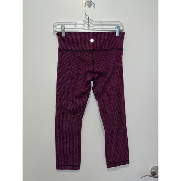 Lululemon Wunder Under Crop III Shatter Weave Dust Coral Plum Size 6 - Picture 5 of 10